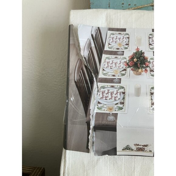 Huntington Home 100% Cotton Christmas Water Resistant Table Runner 14” X 108” - Picture 6 of 6